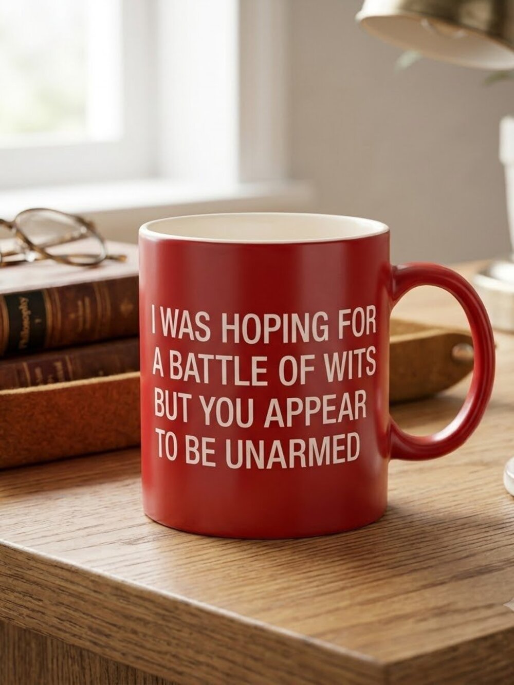 Mug I Was Hoping For A Battle Of Wits Insult Sarcastic Humor Mug Red